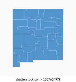 New Mexico map blue color. USA state New Mexico map icon. New Mexico vector modern map. Vector illustration EPS10