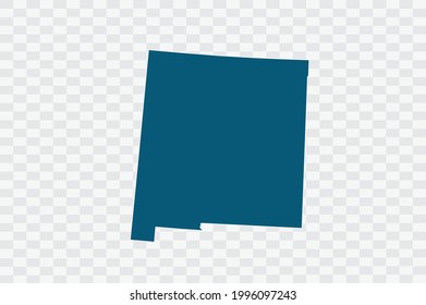 NEW MEXICO map blue Color on Backgound png