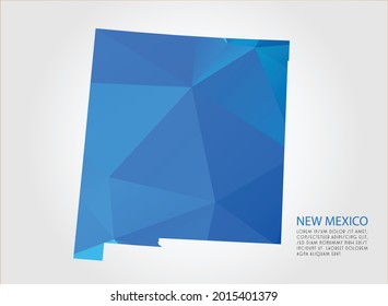 NEW MEXICO map blue Color on white background polygonal