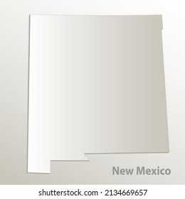 New Mexico map card paper 3D natural vector
