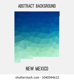 New Mexico map in geometric polygonal,mosaic style.Abstract tessellation,modern design background,low poly. Geometric cover, mockup. Vector illustration.