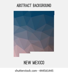 New Mexico map in geometric polygonal,mosaic style.Abstract tessellation,modern design background. Vector illustration EPS8