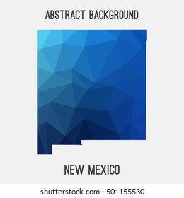 New Mexico map in geometric polygonal,mosaic style.Abstract tessellation,modern design background,low poly. Vector illustration.