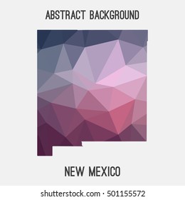 New Mexico map in geometric polygonal,mosaic style.Abstract tessellation,modern design background,low poly. Vector illustration.