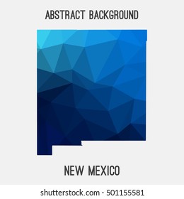 New Mexico map in geometric polygonal,mosaic style.Abstract tessellation,modern design background,low poly. Vector illustration.