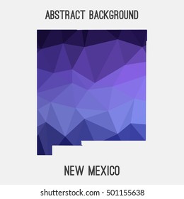 New Mexico map in geometric polygonal,mosaic style.Abstract tessellation,modern design background,low poly. Vector illustration.