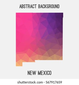 New Mexico map in geometric polygonal,mosaic style.Abstract tessellation,modern design background. Vector illustration