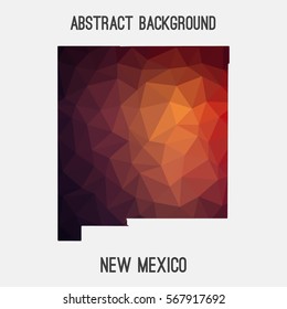 New Mexico map in geometric polygonal,mosaic style.Abstract tessellation,modern design background. Vector illustration