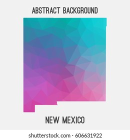 New Mexico map in geometric polygonal,mosaic style.Abstract tessellation,modern design background,low poly. Vector illustration.