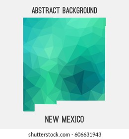 New Mexico map in geometric polygonal,mosaic style.Abstract tessellation,modern design background,low poly. Vector illustration.
