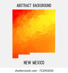 New Mexico map in geometric polygonal,mosaic style.Abstract tessellation,modern design background,low poly. Vector illustration.