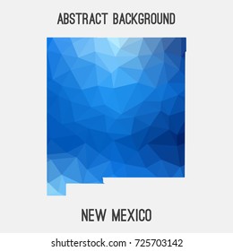 New Mexico map in geometric polygonal,mosaic style.Abstract tessellation,modern design background,low poly. Vector illustration.