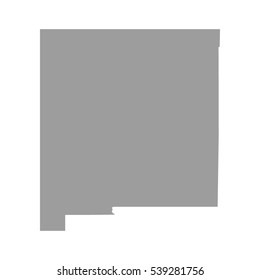 New Mexico map in gray on a white background