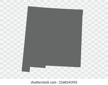NEW MEXICO Map grey Color on Background png