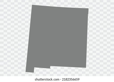 NEW MEXICO Map grey Color on White Background quality files Png