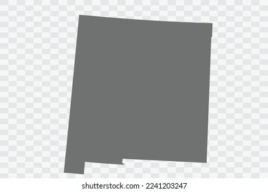NEW MEXICO Map grey Color on White no demarcation line Background  Png