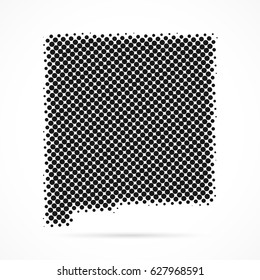 New Mexico map in halftone. Dotted illustration isolated on a white background. Vector illustration.