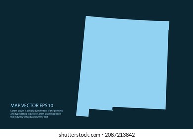 Mapa de NUEVO MÉXICO Alto Detallado sobre fondo blanco. Resumen de la ilustración vectorial de diseño eps 10