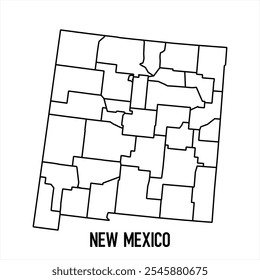 New Mexico map icon isolated on white background. Outline map. Simple line icon. Vector illustration