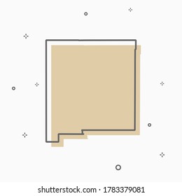 New Mexico map icon Memphis style state map thin line style.  infographic icon map with small thin line geometric figures.  Vector illustration linear modern concept