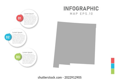 NEW MEXICO map infographic. Global business marketing concept. World transportation infographics data.