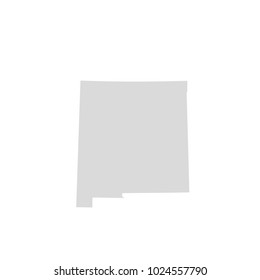 New Mexico map isolated on white background silhouette. New Mexico USA state.