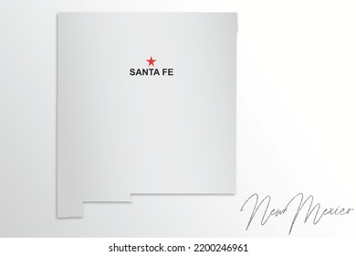 New Mexico map isolated on white background, 3d rendering 