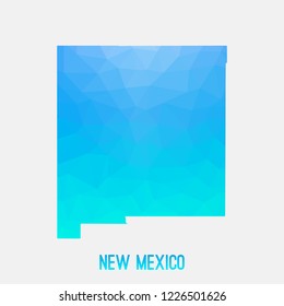 New Mexico map low poly geometric polygonal,mosaic style,abstract tessellation,modern design background. Geometric cover, mockup. Vector illustration EPS10.