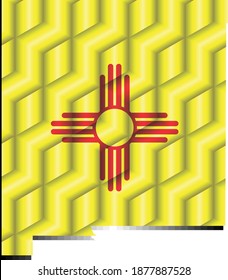 New Mexico Map from many cubes - Illustration, 
Three Dimensional Map of New Mexico