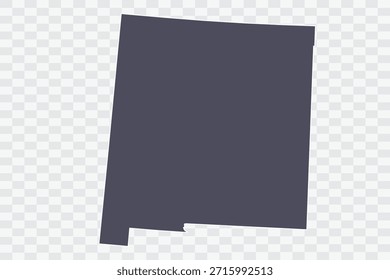 NOVO MÉXICO Mapa Minimalista de alta qualidade PNG Porpoise Color on Transparent Background Perfeito para apresentações infográficos materiais educacionais e projetos de design gráfico
