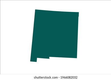 NEW MEXICO map Olive green Color on White Backgound