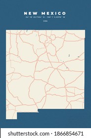 New Mexico Map Poster and Flyer
