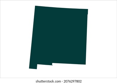 NEW MEXICO map Sacramento green Color on White Backgound