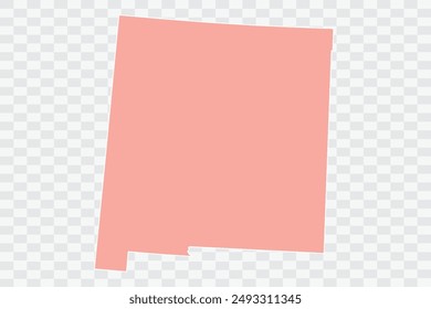 NEW MEXICO Map salmon Color Background quality files png