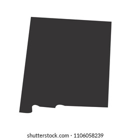 New Mexico Map Simple Black Map Stock Vector (Royalty Free) 1106058239 ...