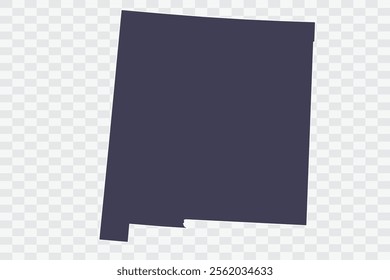 NEW MEXICO Map Slate Color on White Background quality files Png