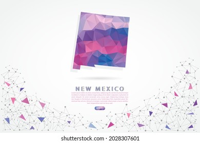 New Mexico map - State of USA Map International Vektorvorlage mit polygräsa Farbverlauf einzeln auf weißem Hintergrund für Bildung, Website, Banner - Vektorgrafik eps10
