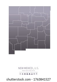 new mexico map. us states vector map series. united states map background.