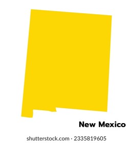 New Mexico map with USA flag. USA map