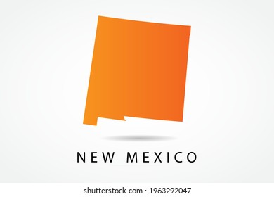 New Mexico Map - USA, United States of America map, World Map International vector template with Orange gradient color isolated on white background - Vector illustration eps 10