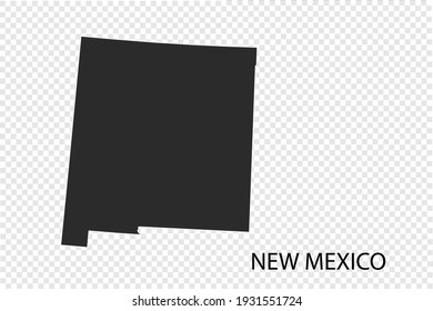 NEW MEXICO map vector, black color. isolated on transparent background