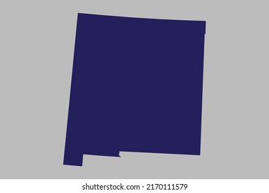 Mapa vectorial de Nuevo México, color azul, aislado en fondo gris