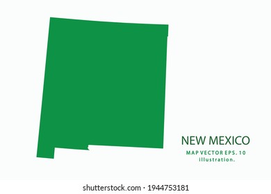 NEW MEXICO map. Vector eps10. green color. on white backgrounds.