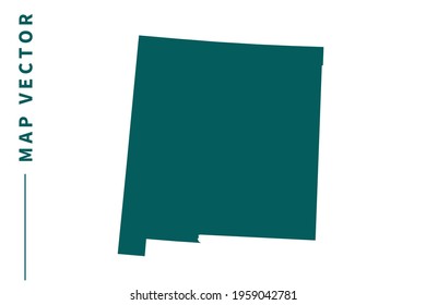 NEW MEXICO map vector. green color on white background.