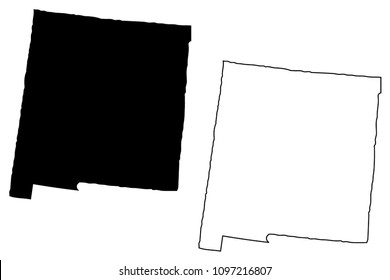 New Mexico map vector illustration, scribble sketch New Mexico map