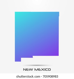 New Mexico map,border with purple,turquoise gradient. Vector illustration