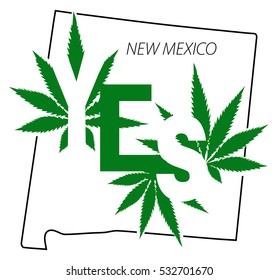 New Mexico Marijuana Cannabis Legalization State Stock Vector (Royalty ...