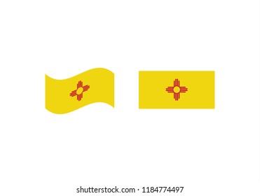 New Mexico national flag set country emblem state symbol