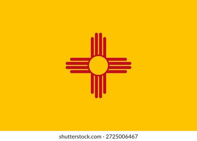 New Mexico official state flag. Part of The United States of America. Clean design for print, web, or educational use. Vector illustration.