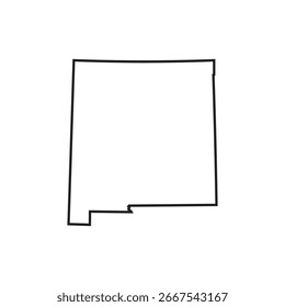 Nuevo mapa de esquema de México Ilustración de forma de estado
